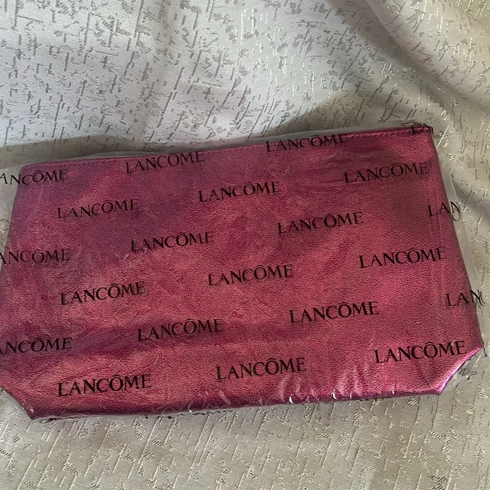 Lancome Paris Sparkling Vibrant Fuchsia Pink Cosmetic Bag Water-Resistant Fabric